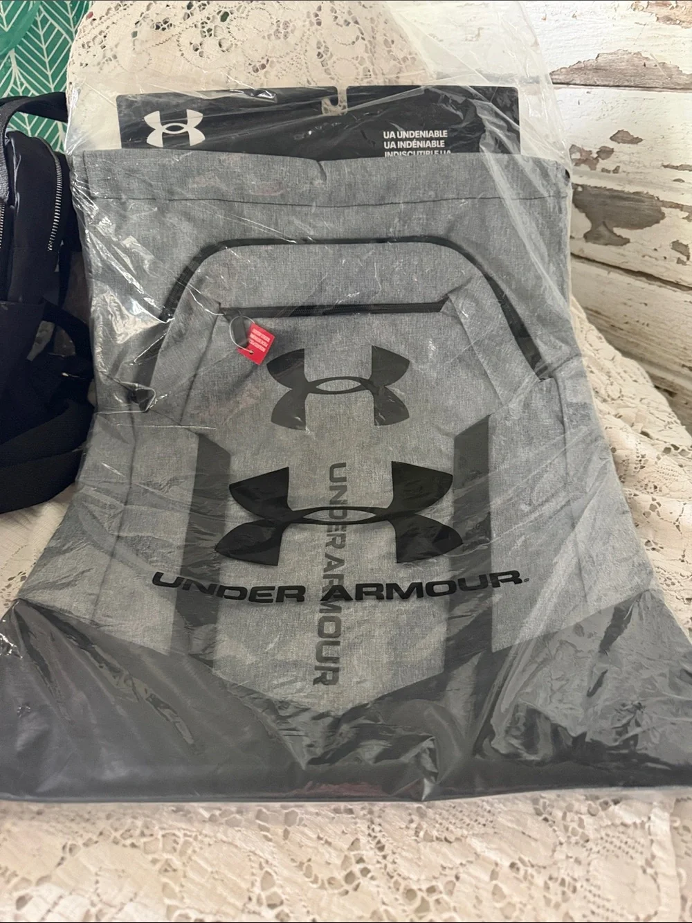 Under Armour Gray and Black Men's Backpack with Bold Logo